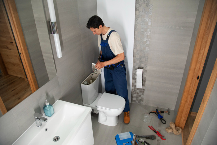 A professional plumber in etobicoke repaire toilet